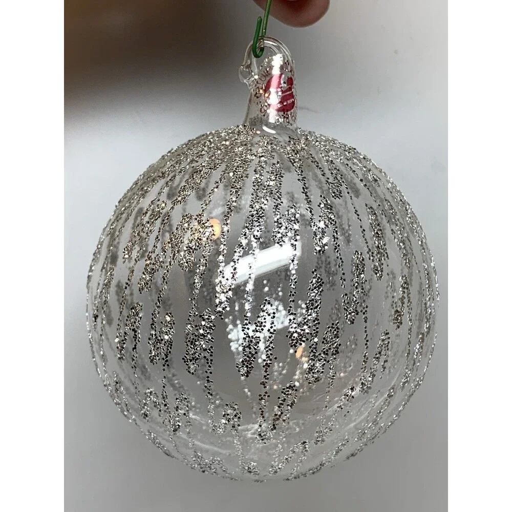 Christmas Ornament Lot Of Four Mouth Blown Glass Holiday Tree Decoration